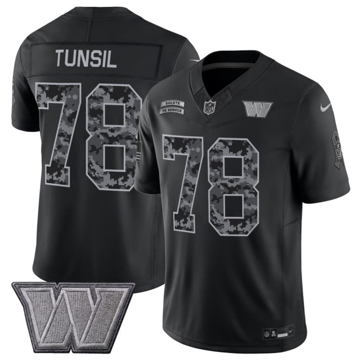 Men's Black Washington Commanders #78 Laremy Tunsil F.U.S.E. 2026 Salute to Service Limited Stitched Football Jersey